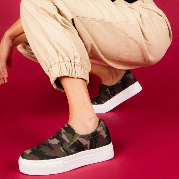 Khaki Camo Step In Sneakers - Picture 2 of 5